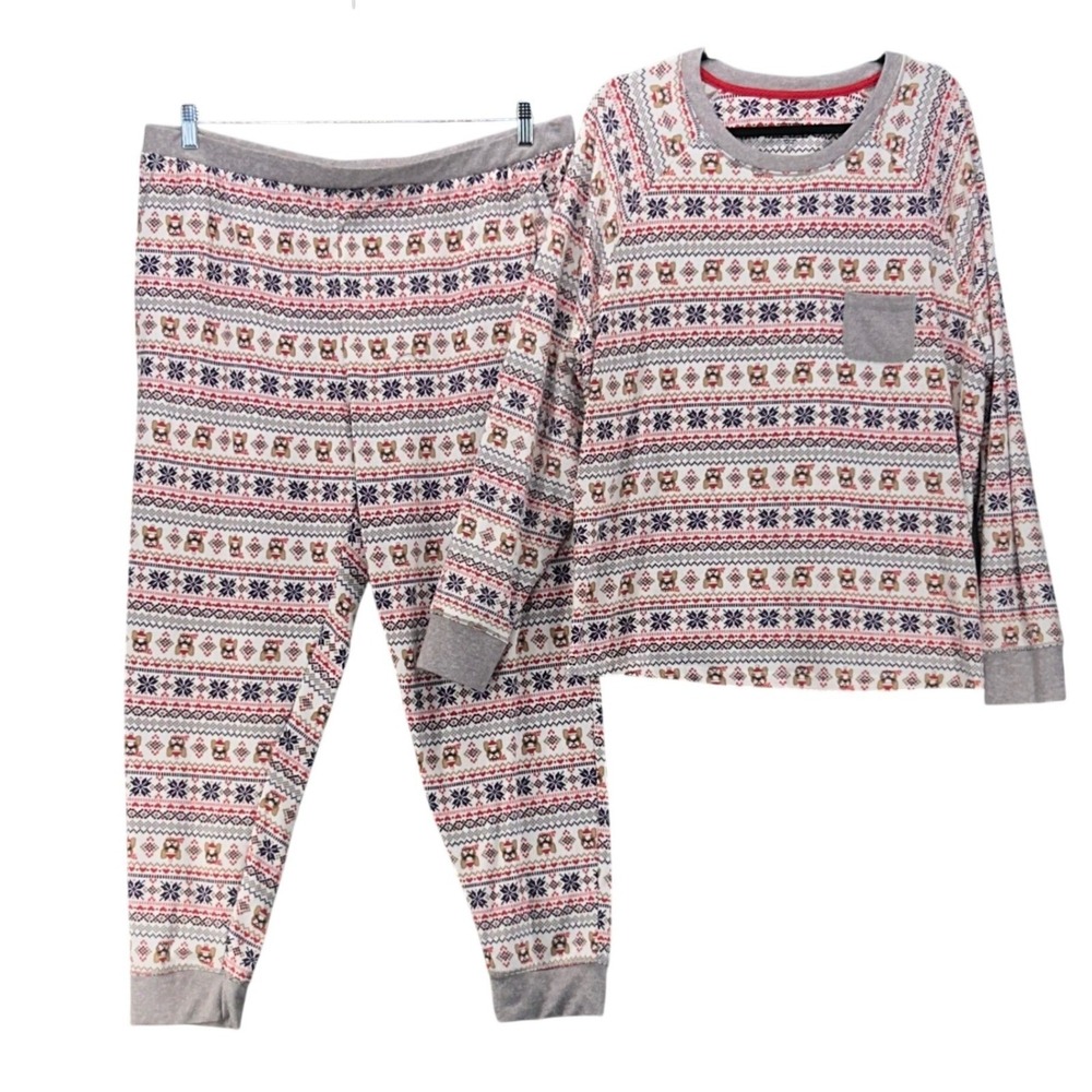 Cuddl Duds Pajama Set Cream XXL